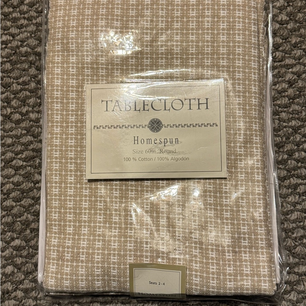 Homespun Tablecloth in Natural Color
